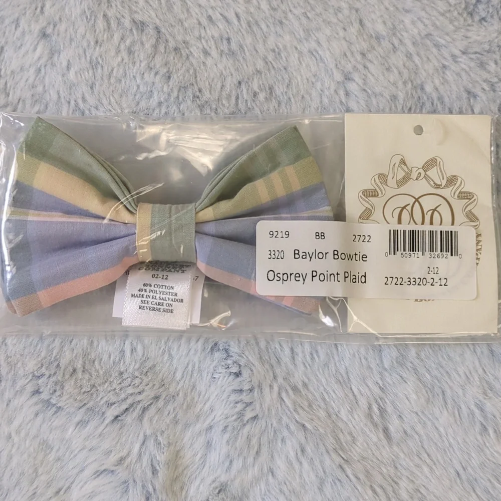 NWT TBBC Beaufort Bonnet Co Baylor Bowtie Osprey Point Plaid Summer Pastel